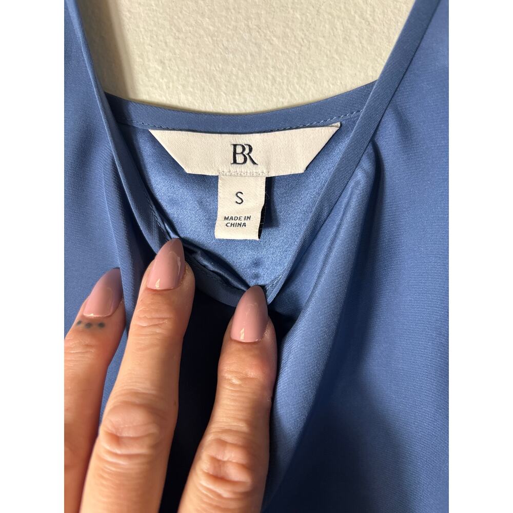 Banana Republic Dark Blue Sleeveless Silk Tank Sz S - Picture 2 of 3